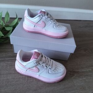 Nike Force 1 Low EasyOn Toddler Shoes White Pink Size 8C FN0237 100